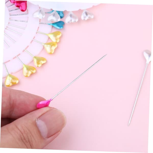 3 STK Hjertehoved Perlenåle til Syning Broderi Patchwork DIY Stofnåle