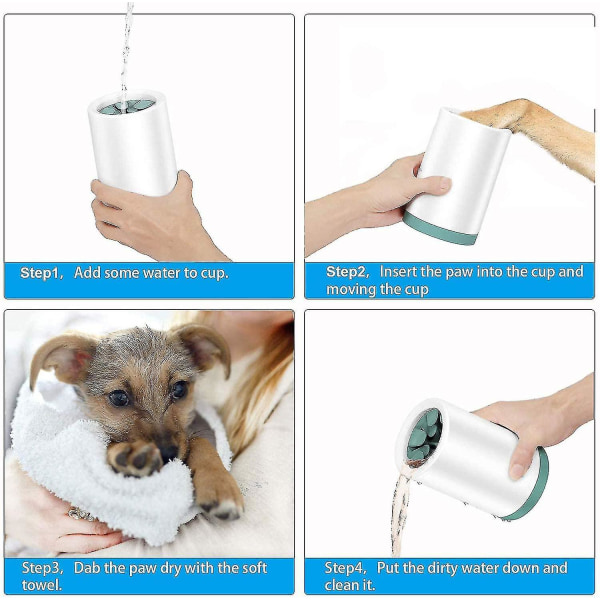 Koiran tassunpuhdistusaine, kannettava lemmikkieläinten puhdistusharjakuppi koiran jalkojen pesukone (1 kpl vihreä)