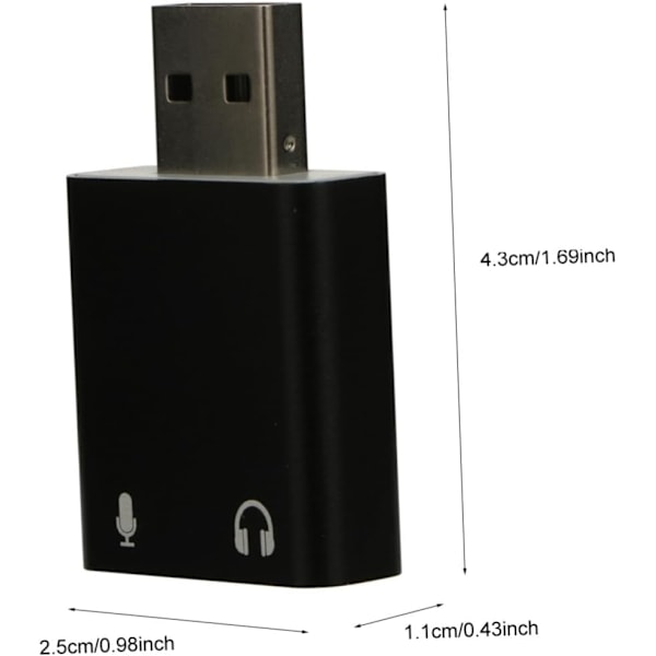 Ulkoinen äänikortti 7.1 Stereo Audio Adapteri Mikrofoni Kuulokeliitäntä Ei Vaadi Ohjaimia