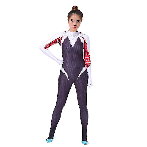 12-17 Jenter Tenåringer Gwen Kostyme Jumpsuit Fancy Up Bodysuit 16-17 Years
