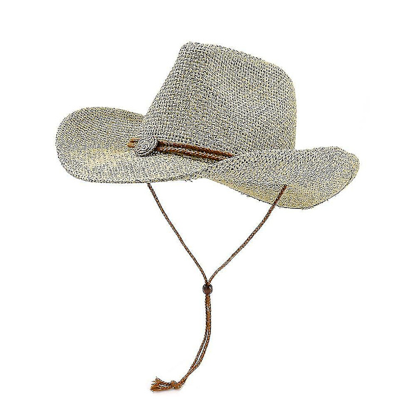 Västerländsk Cowboy Halmhatt Utomhus Strandhatt Solskydd Andningsbar Solvisir Keps