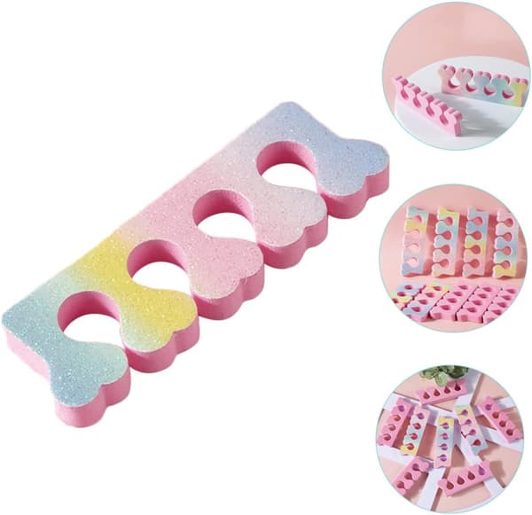 30 stk. neglekunst tåskillere hjerteformede lyserøde gradient Eva manicure pedicure separatorer