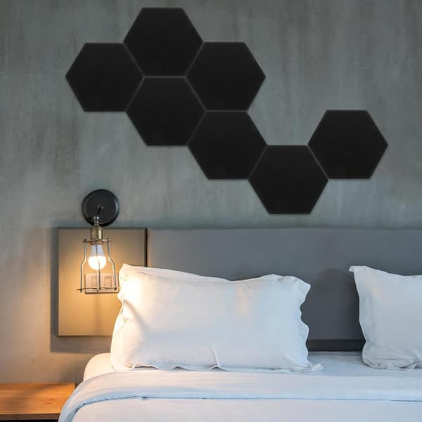 8 stk. sekskantede akustikkpaneler for vegger, lydabsorberende, lydisolerende filtmateriale, moderne