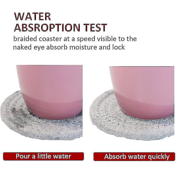Absorberende Drikkemåtter Håndlavede Flettede Drikkemåtter 6 Pak Superabsorberende