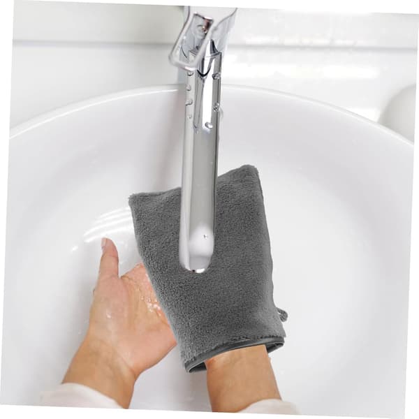 6 stk. fiber-spa-handsker, bløde makeupfjernerhandsker, skånsom berøring, superabsorberende