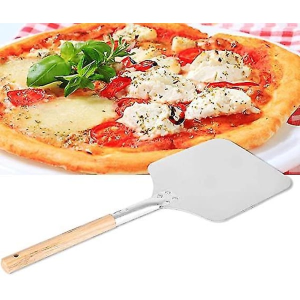 Aluminium Pizza Peel Bagere Ovn Paddle Træhåndtag