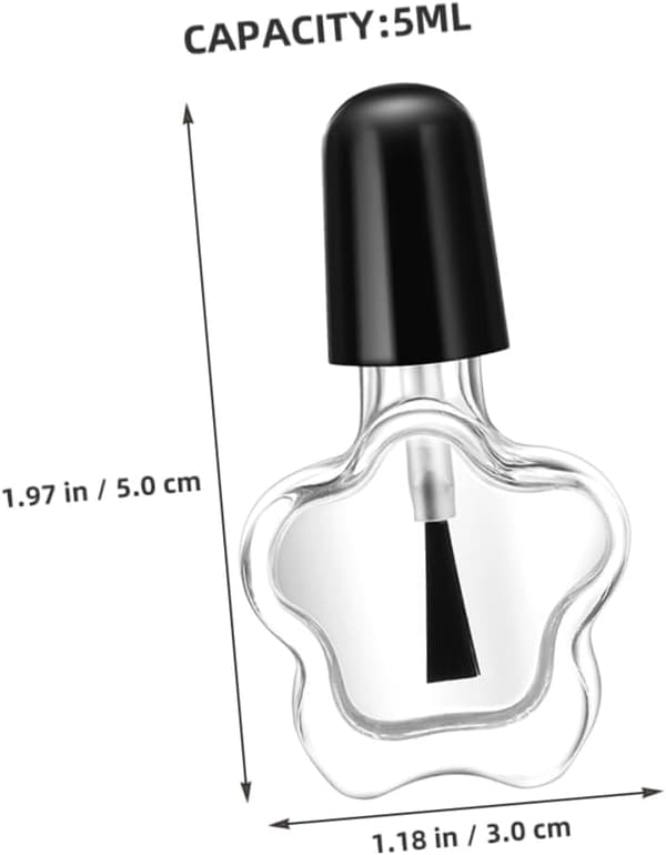 20 st 5 ml stjärnformade nagellacksflaskor i glas Lätta påfyllningsbara spillsäkra behållare