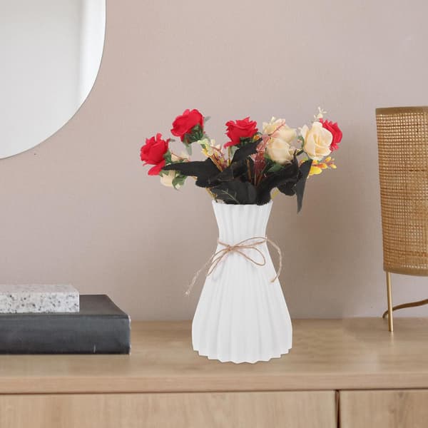 Vit blomsterarrangemangsvas för heminredning återanvändbar plastknoppblombehållare