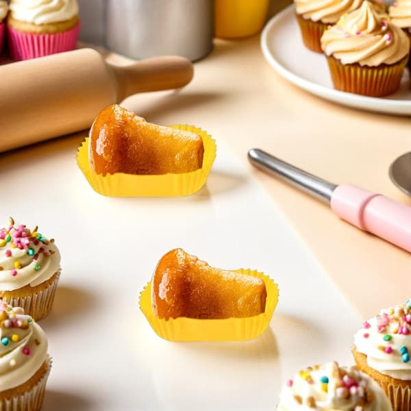 2000 st pappersmuffinsformar, pappersbricka för tårta, 36-kopplad rektangulär form, gul, vattenavvisande