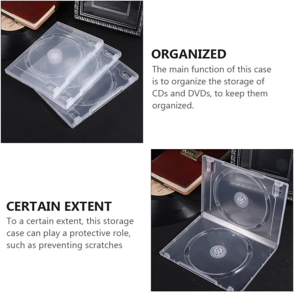 12 st DVD-box CD-förvaringsfodral Plastskydd Dammskyddsförvaring