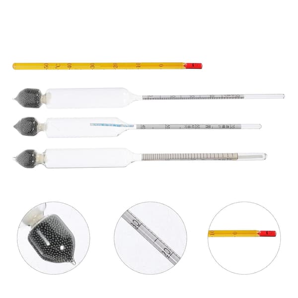 Vinhydrometer Glas Alkoholhydrometer med Termometer Bärbar Lätt att Använda Blandade Färger