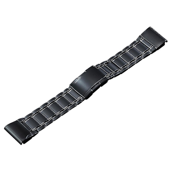 Urrem til Garmin Tactix 7 Pro/fenix 7x/6x Pro, 26mm 5-leds titanium stål urrem Black