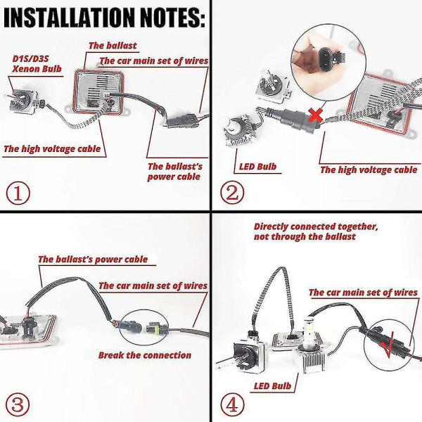 2 kpl Universaali Auto D1S D2S D3S D4S LED 6000K Auton Etuvalot