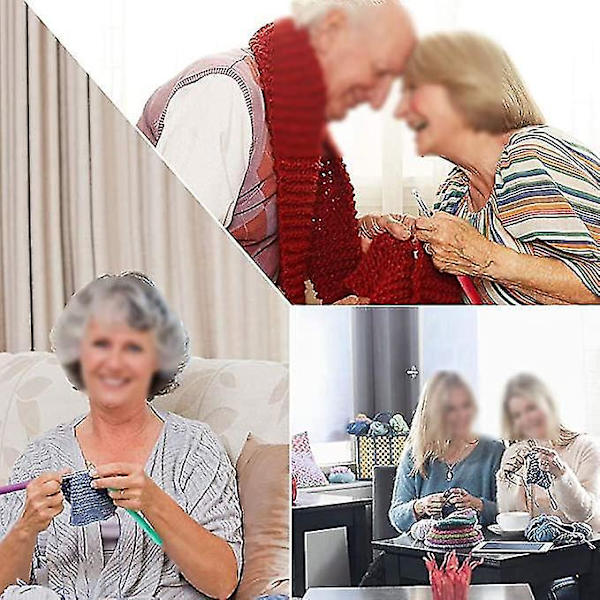 9 stk Ergonomiske Heklenåler Fargerike Gummigreps