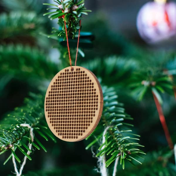 6 stk 5 cm runde trekorssting-chips DIY trepyntemner