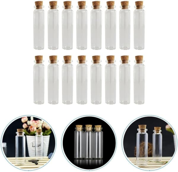 24 st DIY korkönskeflaskor Små önskeflaskor 18 ml glas med korkpropp