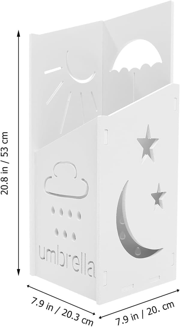 Paraplyoppbevaringsstativ Paraplyholder Hvit Rektangulær PVC Plassbesparende Organizer Moderne