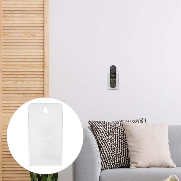 Fjärrkontroll Väggfäste Förvaringslåda Akryl Vit Enkel Installation Robust och Säker Modern