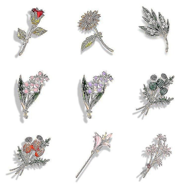 Ny design 2023 Elegant Blomma Brosch Nål/ Lapel Nål Lyxig Legering Brosch Nål Bröllop Kärlek Gåva Dam Broscher Purple mangnolia