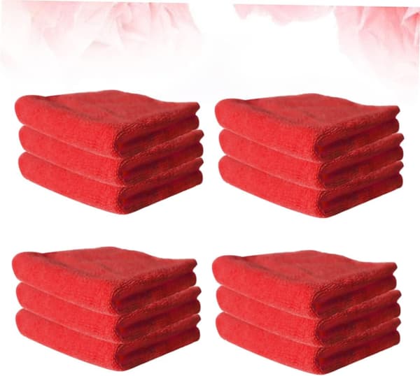 Mikrofiberdiskhanddukar 12-pack 30x30cm Röd Stark Sanering