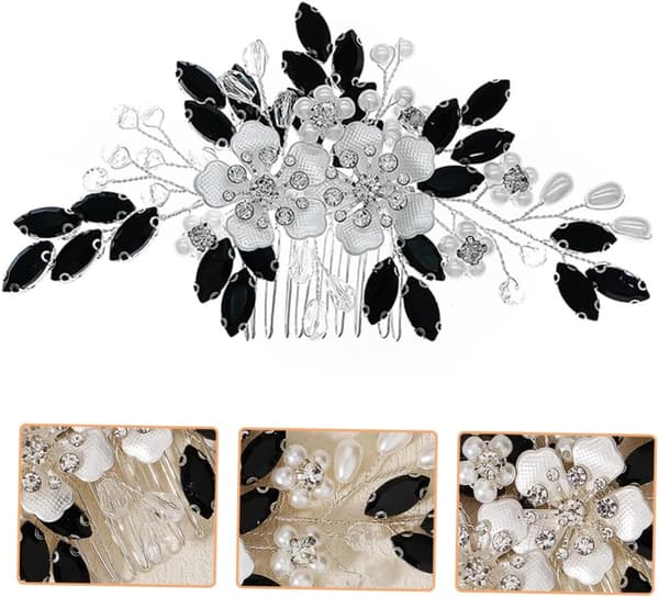 Pärlblomma hårkam för bruden elegant bröllopsaccessoar återanvändbar blomdekor