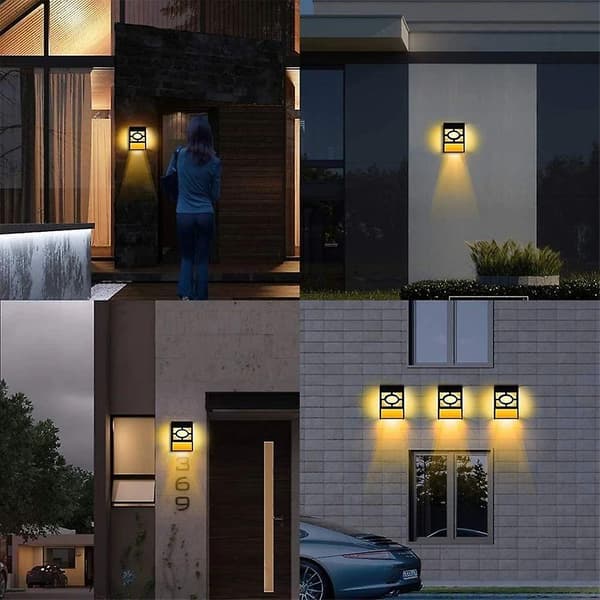 LED Solcellelys Vanntett Utendørs Vegglampe Lukkerlys
