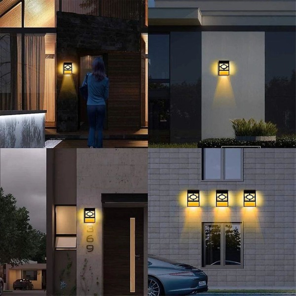 LED Solcellslampa Vattentät Utomhus Vägglampa Gavellampa
