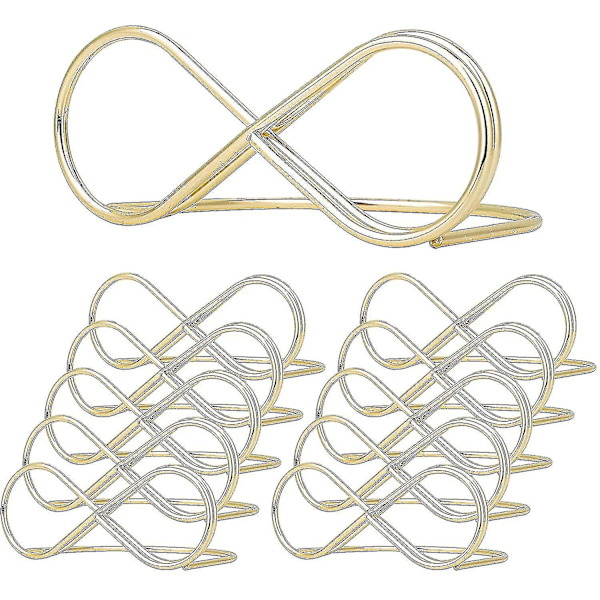 10 stk. Guld Jern Beskedklips Bordnummerholder Stativ