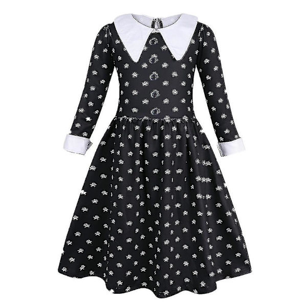 Wednesday Addams -tyttöjen lasten asu tarvikkeilla - Fancy Up 8-9 Years Dress and Bag