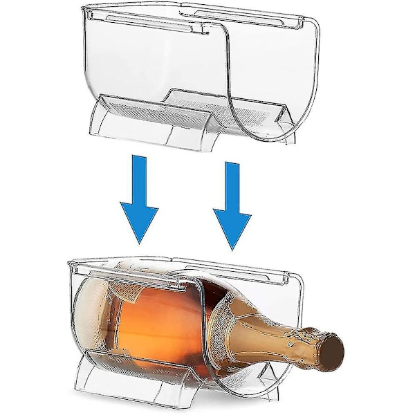 Flaske-/Kjøleskapstativ, Stabelbar Plast Vin Flaskeholder Kjøkken Flaske Oppbevaring, Kjøleskap, Sett