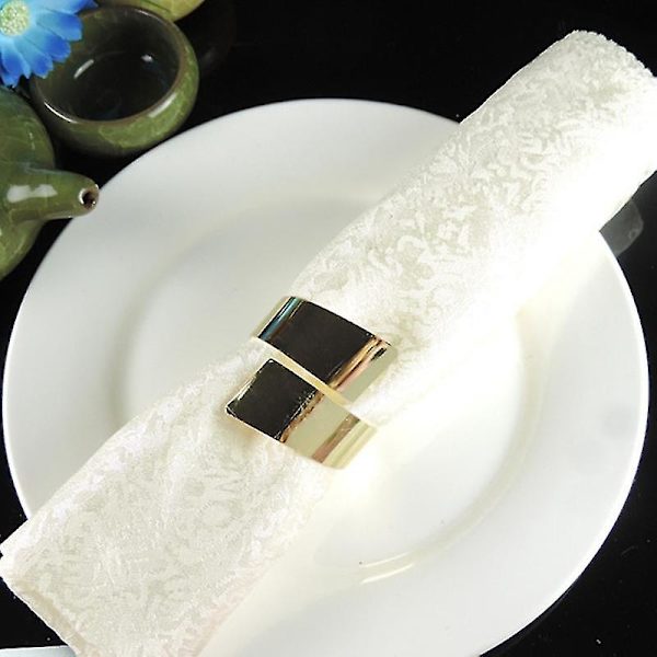 12 st Hotel Restaurang Metall Servett Ring Servettring Enkel Munnduk Ring Servett Spänne Guld