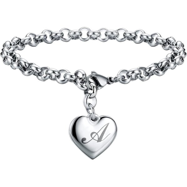 Charm Armbånd Rustfrit Stål 26 Bogstaver Alfabetisk Armbånd Til Kvinder, Dag