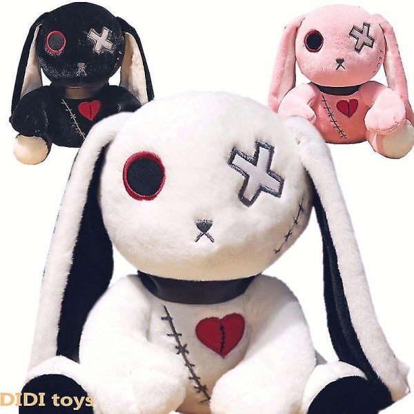 Pehmolelu punk Lolita Bunny Täytetyt Eläimet Ommeltu Rag Doll Girl 30cm White bunny