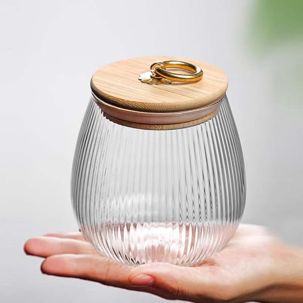 Förvaringsburk Förseglad Glas Te Förvaringsburk 950ml Bambu och Glas Material