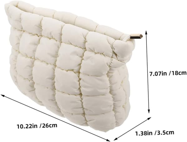 2 st bärbara quiltade sminkväskor, necessär, broderad design, rese-kosmetikväska