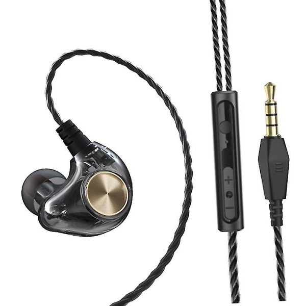 In-ear-trådbundna hörlurar Subwoofer Stereo Bass Earbuds Headset med mikrofon för telefon (blå)