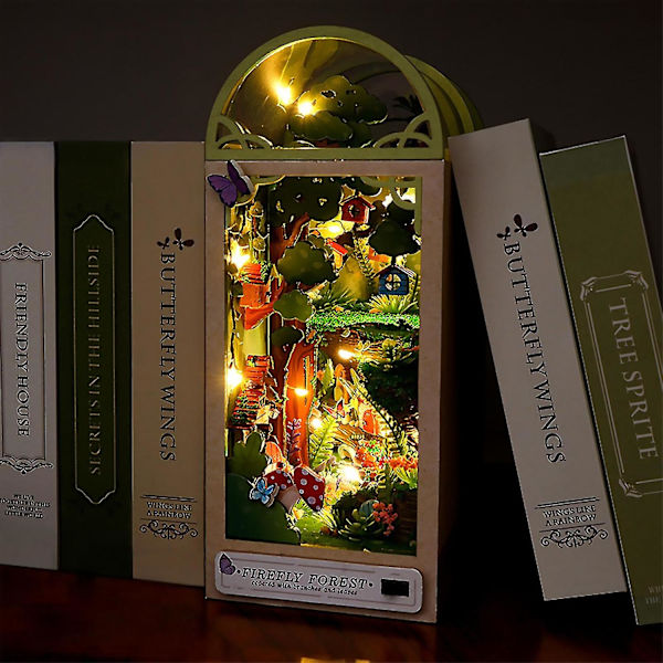 DIY Bog Nook Miniature Kit 3D Træpuslespil Firefly Forest