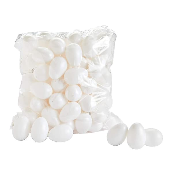 50 Dekorative Egg 6 Cm Plast Egg Pynt Hjem Dekorasjon Hvit