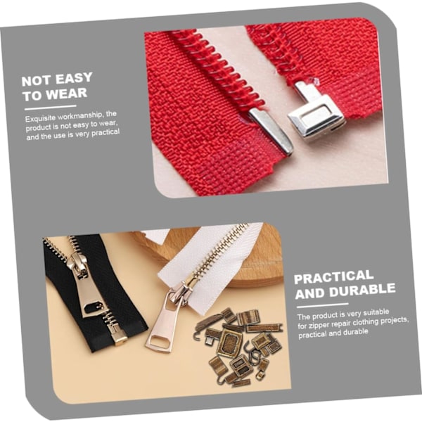 Zipper Supplies Universal Dragkedjestopp Reparationskit för Hemmabruk Enkel att Installera