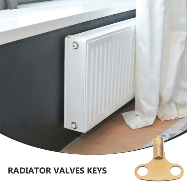 2 stk. radiatorudluftningsnøgle kobber VVS-udluftningsventilnøgle til radiator køleplade tilbehør