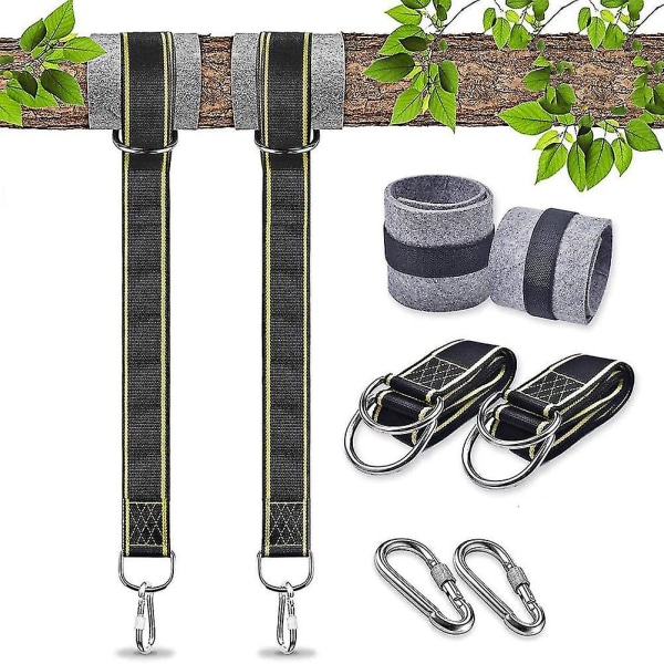 Hammock Attachment Swing Strap Hanging Chair Attachment Outdoor Swing Rope Accessory Safety Carabiners Swing Strap Swing Tree (2x1.5m)