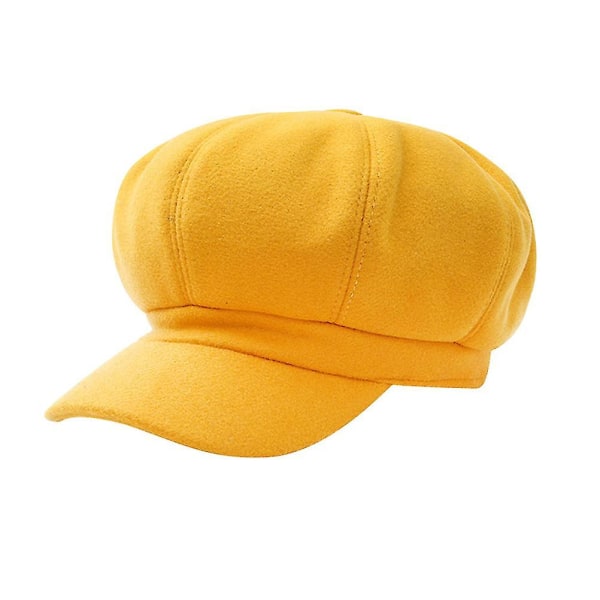 1 st Woolen Oktagonformad Höst- & Vinterhatt - Snygg & Varm - För Kvinnor & Flickor (Beige)