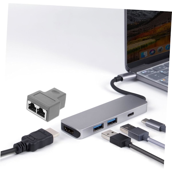 Praktisk Ethernet Splitter 1 til 2 Splitter Stik Plastik Netværksadapter Gigabit
