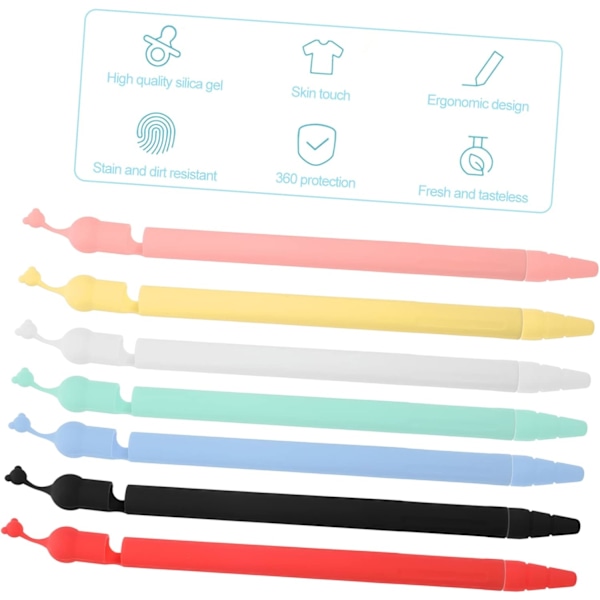 2 stk. Silikone Pen Etui Anti-fald Blyant Stylus Pen Hætte Blyant