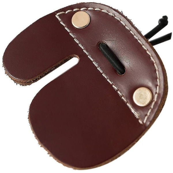 Pilstångs Fingertab i Ko-Läder för Recurve Bågar Jakt Fingerskydd Brun