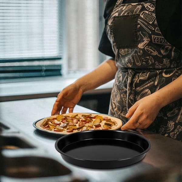 Pizzapanne i karbonstål, rund, non-stick bakebrett, 10 tommer, solid non-stick overflate