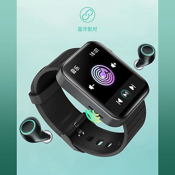 Smartwatch med temperaturmätning, Bluetooth-samtal, Smart Armband, Pulsmätning, Blodtryck, Syre, Bluetooth-musik