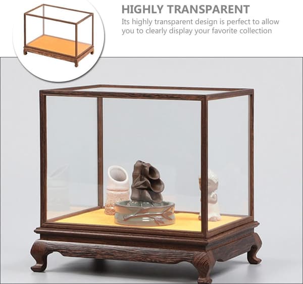 Multifunktionell displaylåda Hantverksvitrin Antik hållarstil Trämaterial Hög design