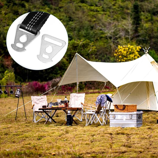 10 st triangulära repfästen i rostfritt stål, tältspännare, tältlinjusterare för camping