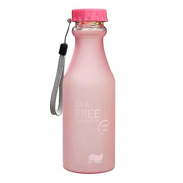 Scrub Bærbar Lækagesikker Vandflaske Cykling Sport Ubrækkelig 550ml Drikkflasker Pink